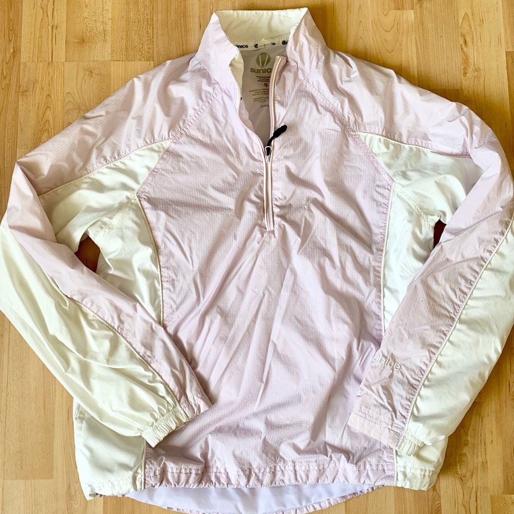 Sunice Weather Pastel Pink 1/4 Zip Pullover Windbreaker Jacket